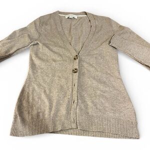 Banana Republic Grandmacore Cardigan Womens XSP Italian Wool Cashmere Brown